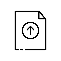 Document loading icon. Outline, document loading, file download. Vector icon
