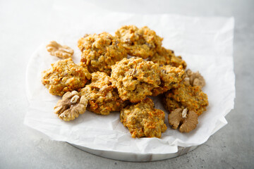 Homemade oatmeal cookies with walnut