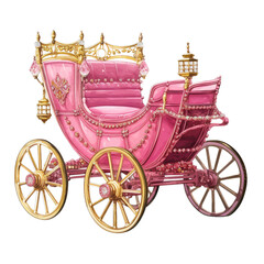 Discover the charm of a vintage pink Christmas carriage with our watercolor clipart collection. Get into the holiday spirit with our whimsical and festive retro holiday carriage elegant illustration.