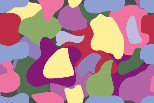 Colorful pastel spots. Camouflage. Abstraction. Seamless vector pattern or background for design and decoration.