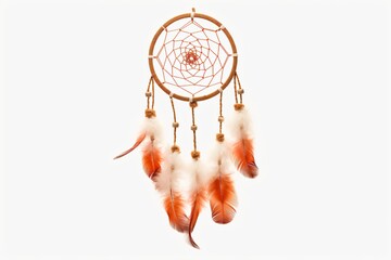 A dreamcatcher isolated on a white background