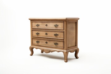 A wooden cabinet isolated on a white background