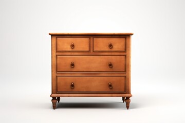 A wooden cabinet isolated on a white background
