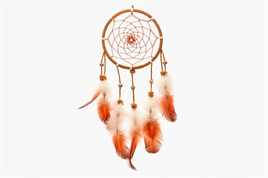 A dreamcatcher isolated on a white background