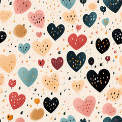 Fototapeta premium A Pattern Of Hearts And Flowers