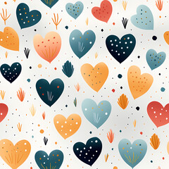 A Pattern Of Colorful Hearts