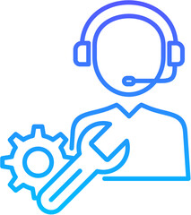 Technical Support Line Gradient Icon pictogram symbol visual illustration