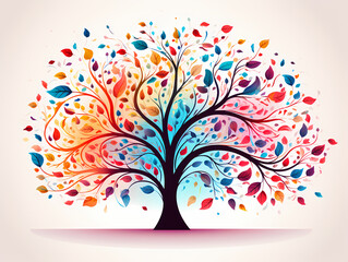 Obraz na płótnie Canvas Seasons - A Colorful Tree With Leaves