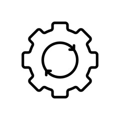 Settings button. Outline, gear icon, settings button, gear and circle. Vector icon