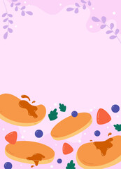 Flat design of cute pancake portrait banner