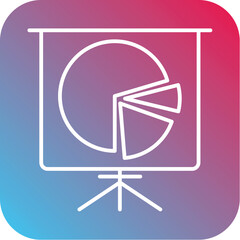 Pie Chart Glyph Rounded Background Icon pictogram symbol visual illustration