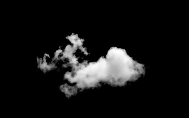 Set of white clouds or smog for design isolated on a black background.	
