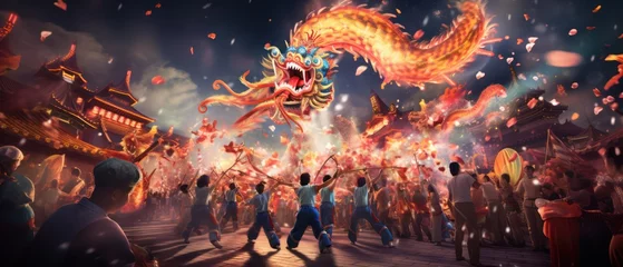 Fotobehang Chinese zodiac dragon. Chinese lunar new year celebration  © Gasia