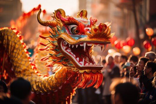 Chinese dragon sculpture, golden dragon. chinese zodiac