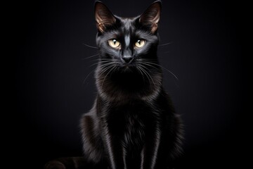 The Enigmatic Black Cat Created with Generative AI