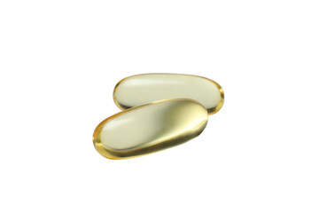 PNG,Omega pills close-up, isolated on white background