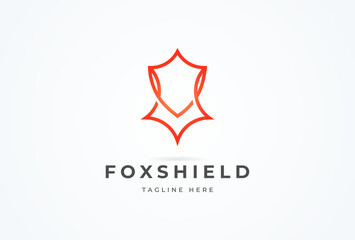 Fox Security logo design inspiration, modern fox head with shield combination, vector illustration
