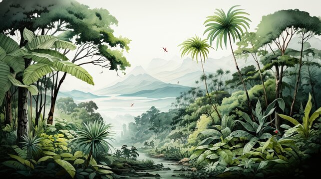 wonderful backgrounds of tropical forests.