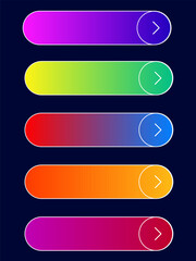 Blank gradient buttons for the website, multi-colored icons