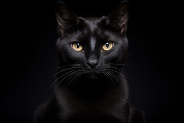 The Enigmatic Black Cat Created with Generative AI