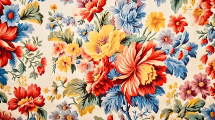 Möbelaufkleber Fragment of colorful retro tapestry textile pattern © Arima