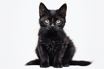 Fototapeta premium The Enigmatic Black Cat Created with Generative AI