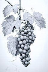 Obraz premium Grapevine drawing. Generative AI