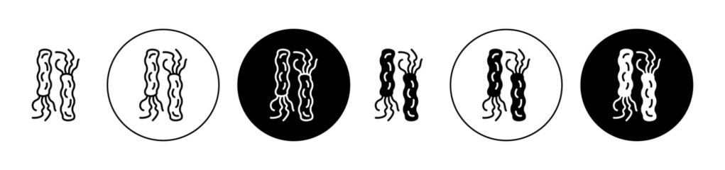 H. Pylori bacteria infection vector icon set. Helicobacter infection sign for ui designs.