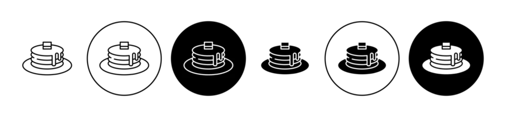 Foto op Plexiglas Pancakes vector icon set. Brunch pancake stack sign for ui designs. © Ghori