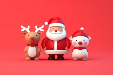 Christmas character 3D vector design background