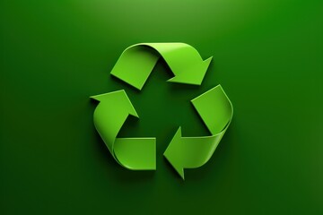 Obraz premium Green recycle icon concept, green recycle symbol on isolated background
