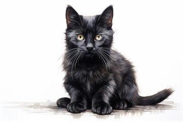 The Enigmatic Black Cat Created with Generative AI
