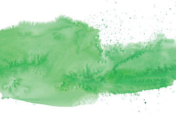 Watercolor abstract green stain