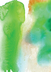 Watercolor abstract green stain