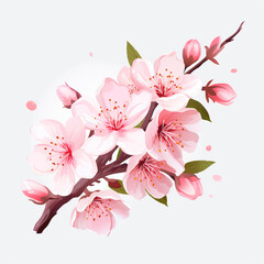 Fototapeta premium 桜をイメージしたピンク色の花のアイコン