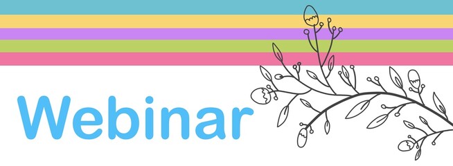 Webinar Floral Element Colorful Stripes Text Horizontal