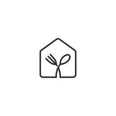 spoon and fork house logo, 