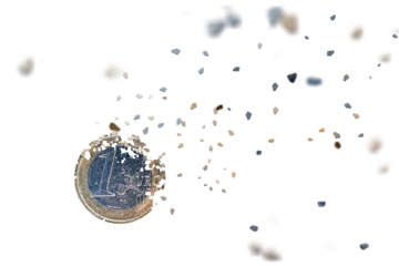 One Euro coin disappears into thin air