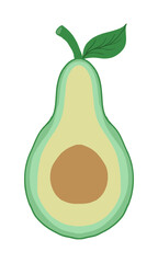 Half avocado isolated on white background. Organic food vector