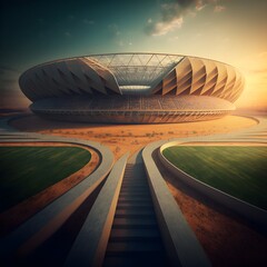 african football stadium background vray 