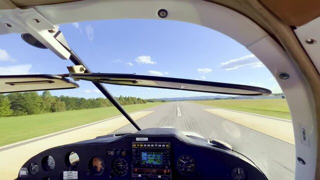 private pilot touchdown on runway aboard piper cherokee 180