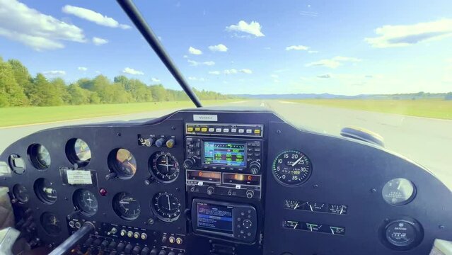 private pilot takeoff of piper cherokee 180 from paved runway
