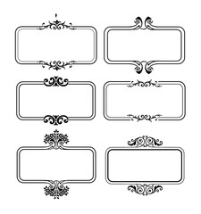 Set vector ornamental frames collection