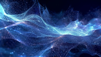 Holographic Particle Network abstract background