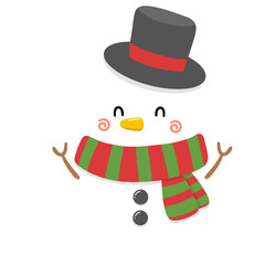 snowman with hat and scarf