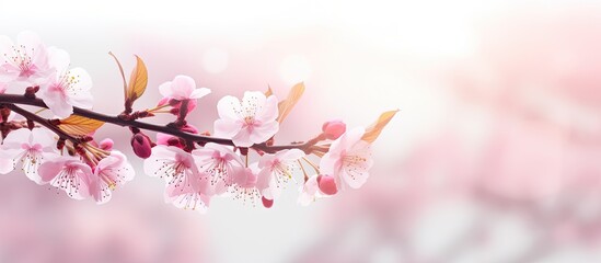 Soft focus cherry blossoms in spring With copyspace for text