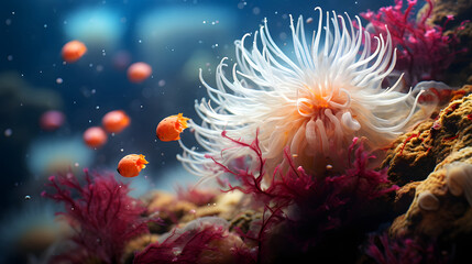 under water anemone macro