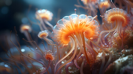Naklejka na ściany i meble under water anemone macro