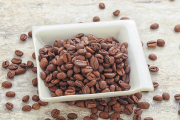 Roasted coffee bean in the bowl