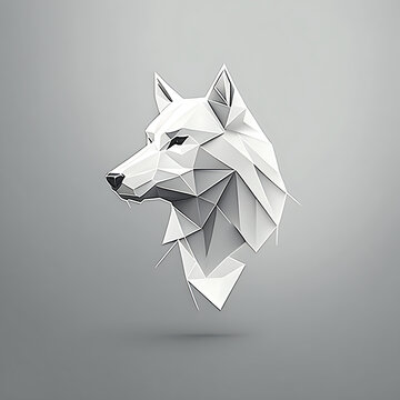 Logo of a white wolf. Generative AI	